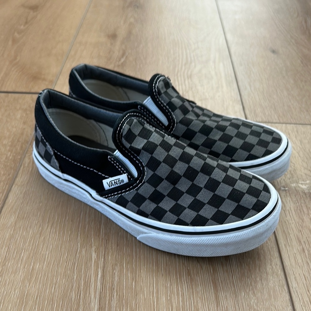 Vans Kids Checkered Black Slip-On Shoes